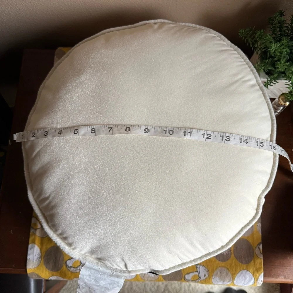 Rachel Zoe NWT ivory, pink silver beaded Witchy Moon decorative Halloween pillow